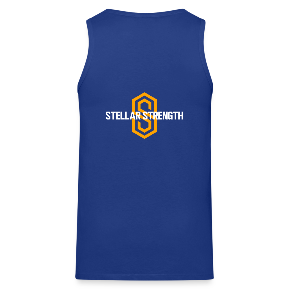 stellar strength fusion tank top orange - royal blue