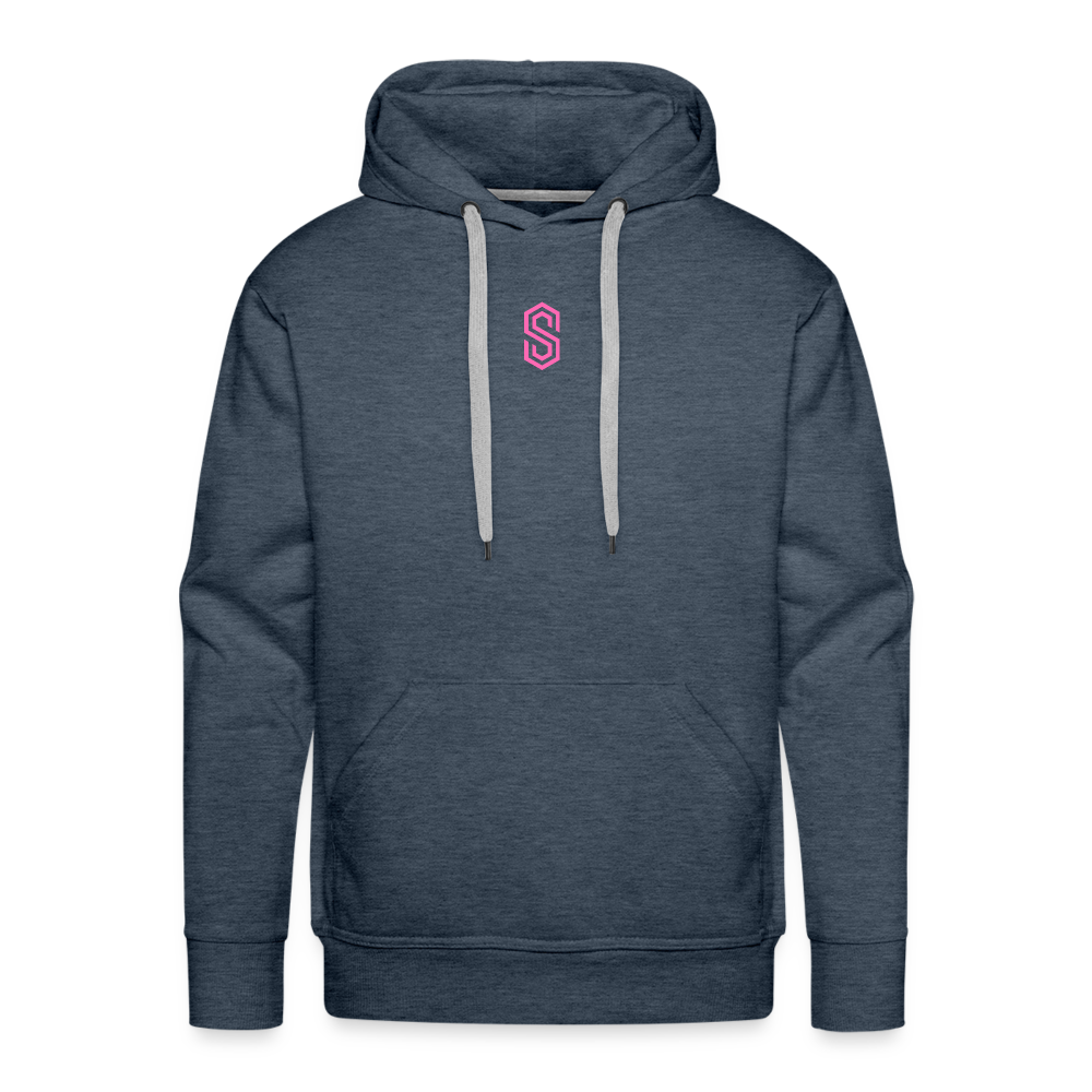 Men’s stellar fusion Premium Hoodie pink - heather denim
