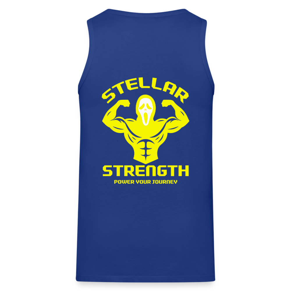 stellar strength flex tank top yellow - royal blue