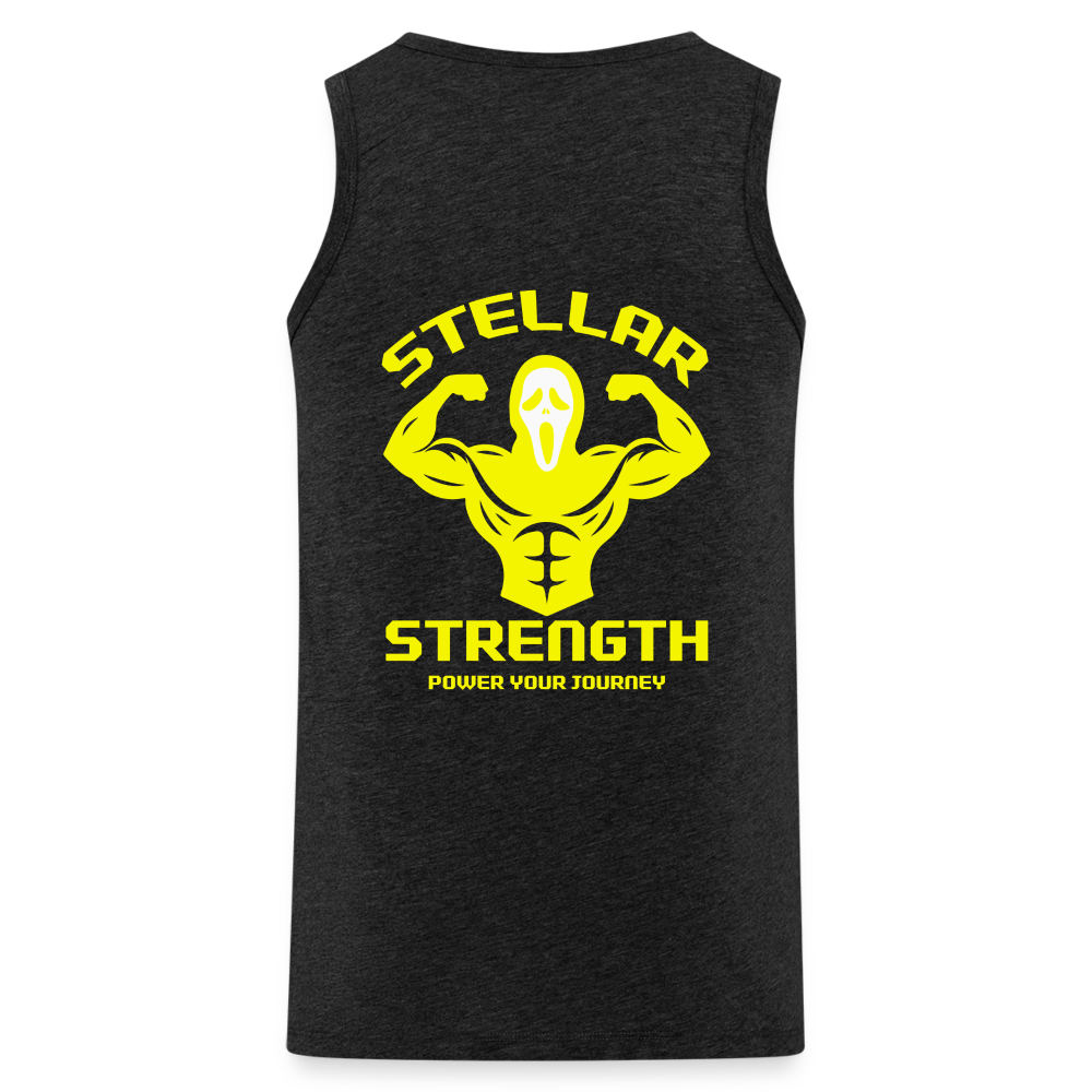 stellar strength flex tank top yellow - charcoal grey