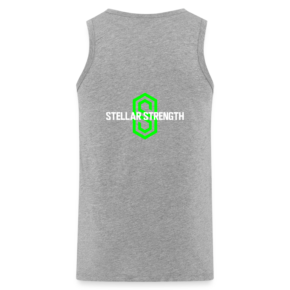 stellar strength fusion tank top green - heather grey
