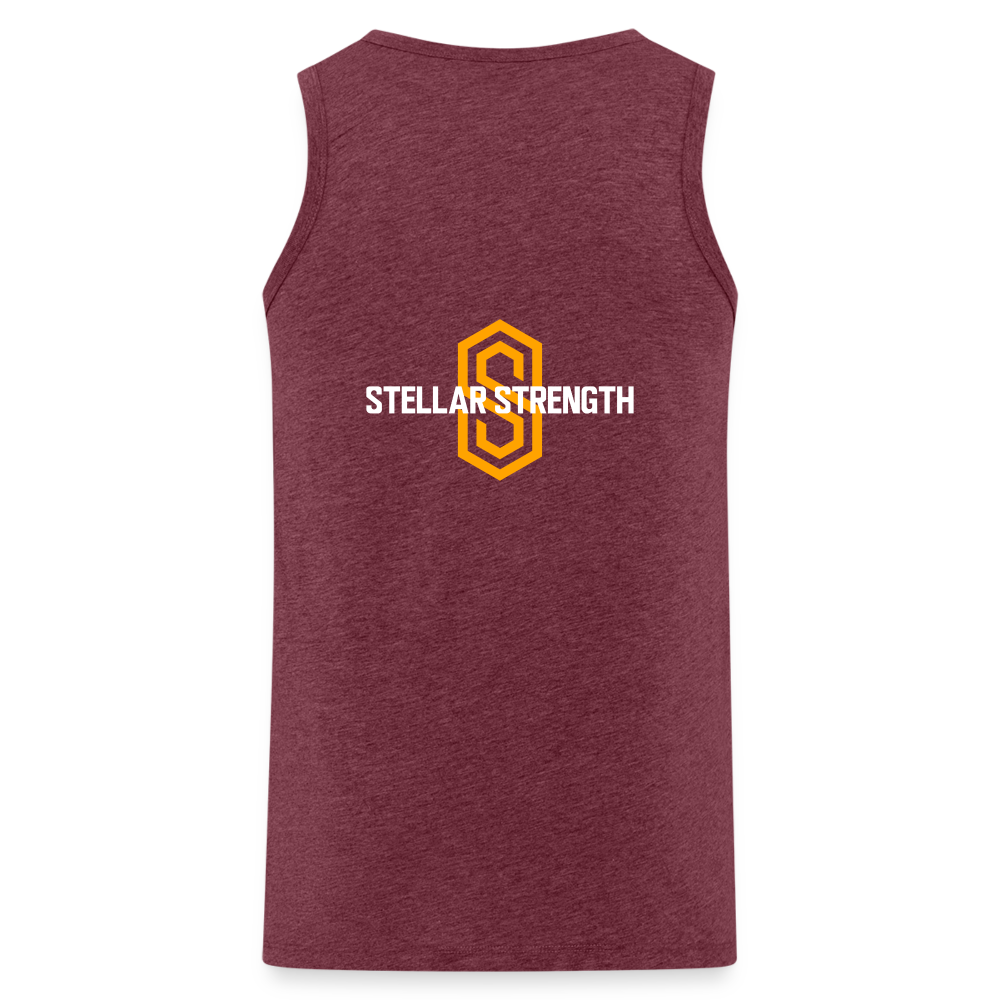 stellar strength fusion tank top orange - heather burgundy