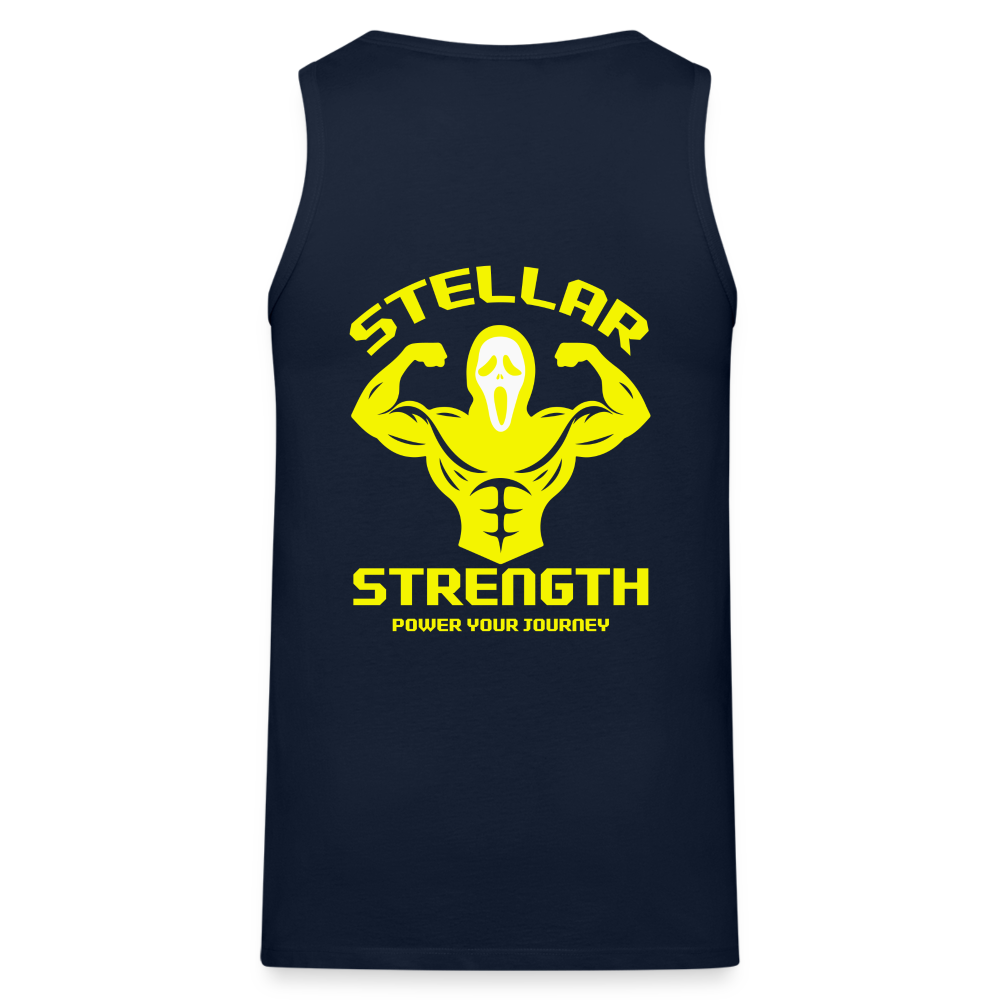 stellar strength flex tank top yellow - navy