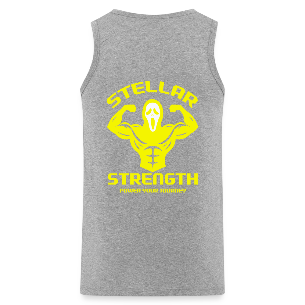 stellar strength flex tank top yellow - heather grey