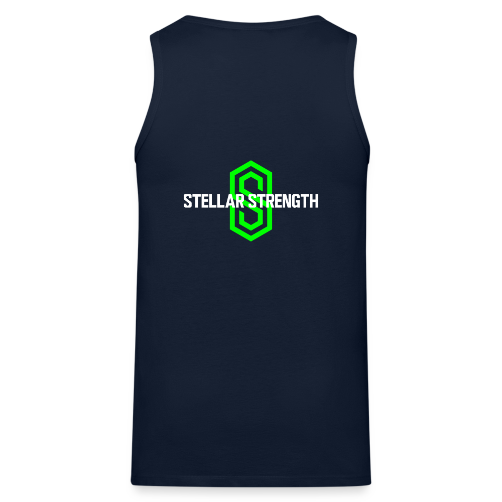 stellar strength fusion tank top green - navy