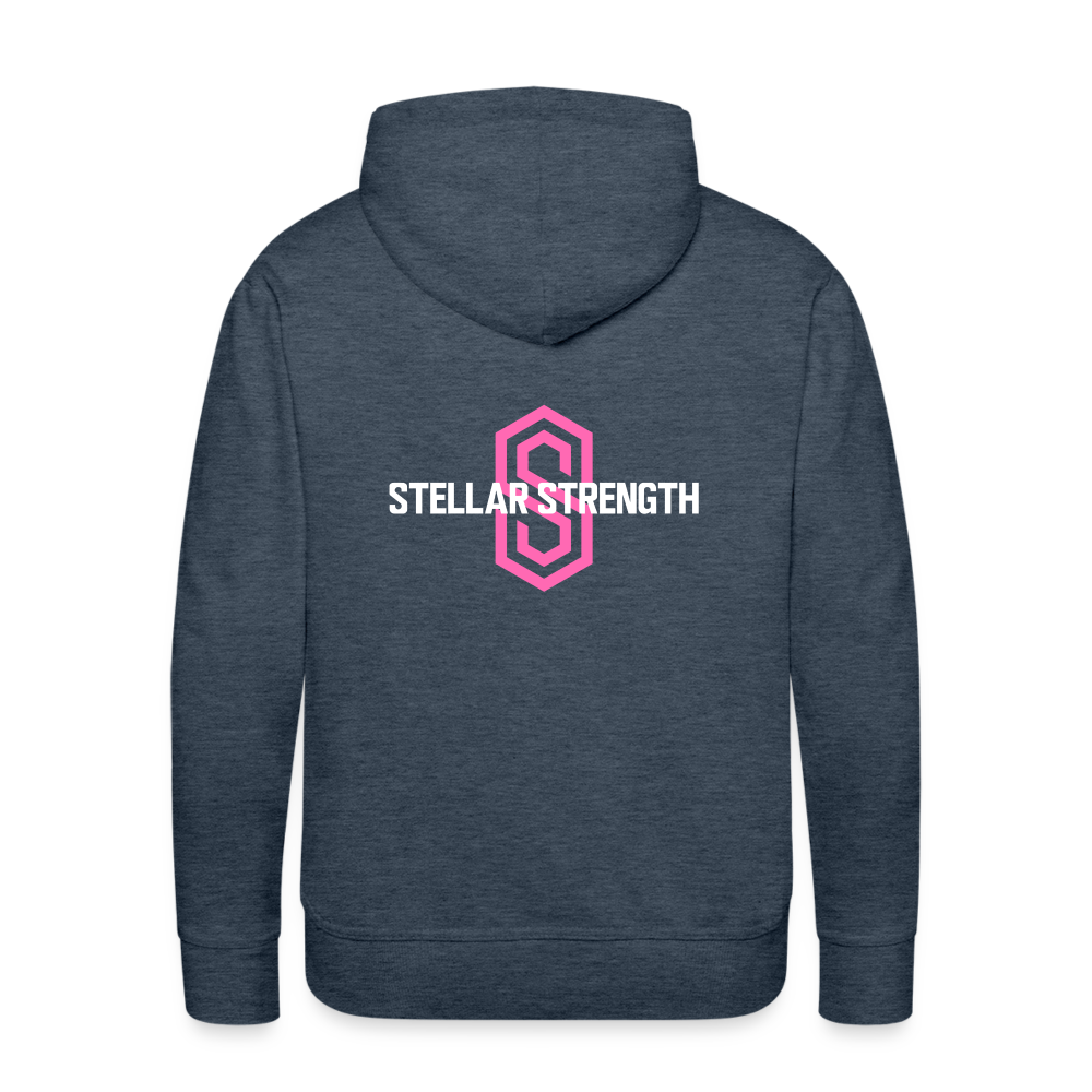 Men’s stellar fusion Premium Hoodie pink - heather denim