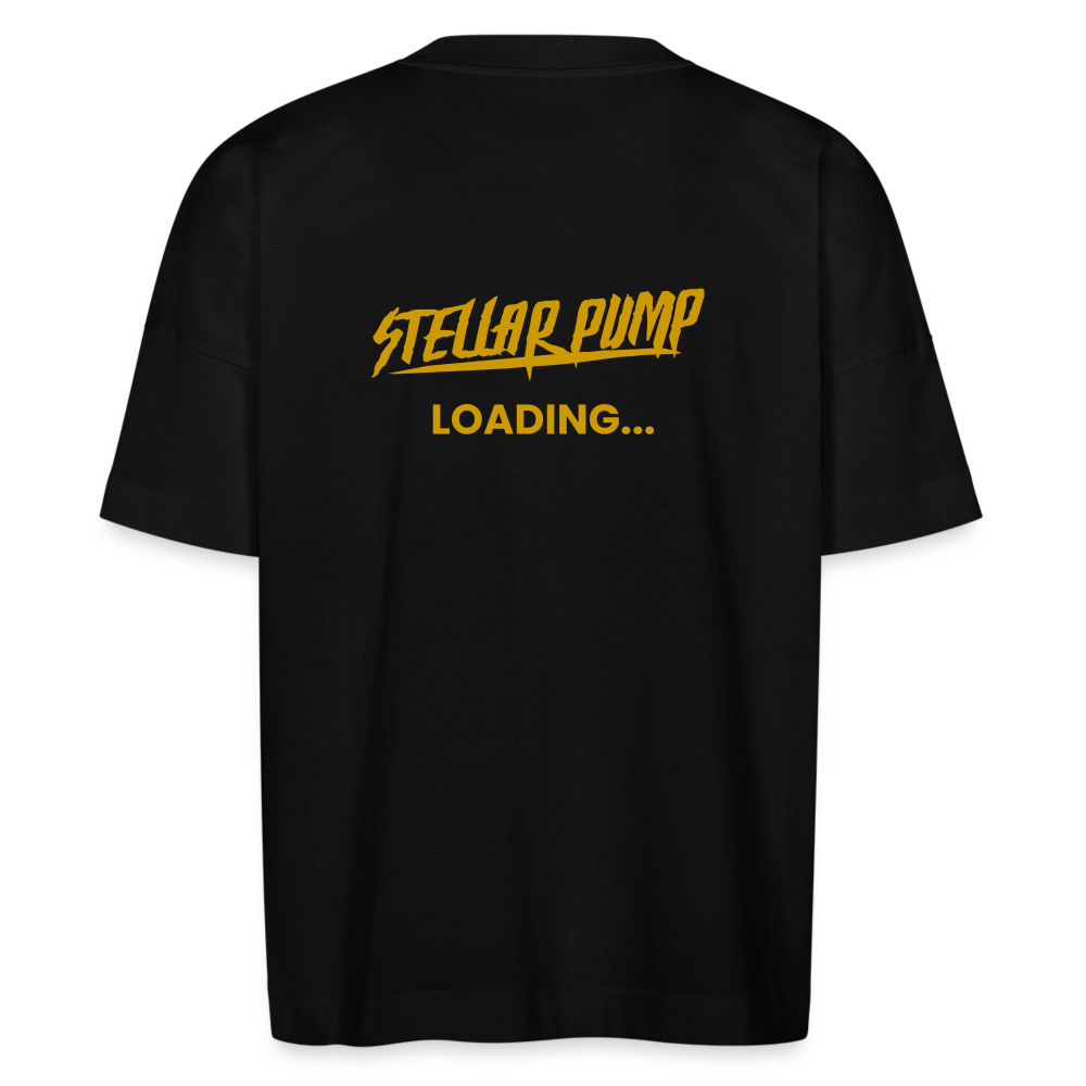 stellar pump loading oversized t-shirt gold - black
