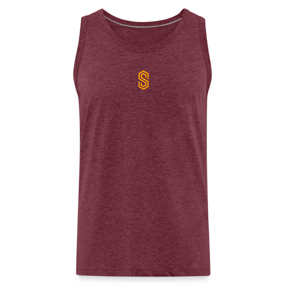 stellar strength fusion tank top orange - heather burgundy