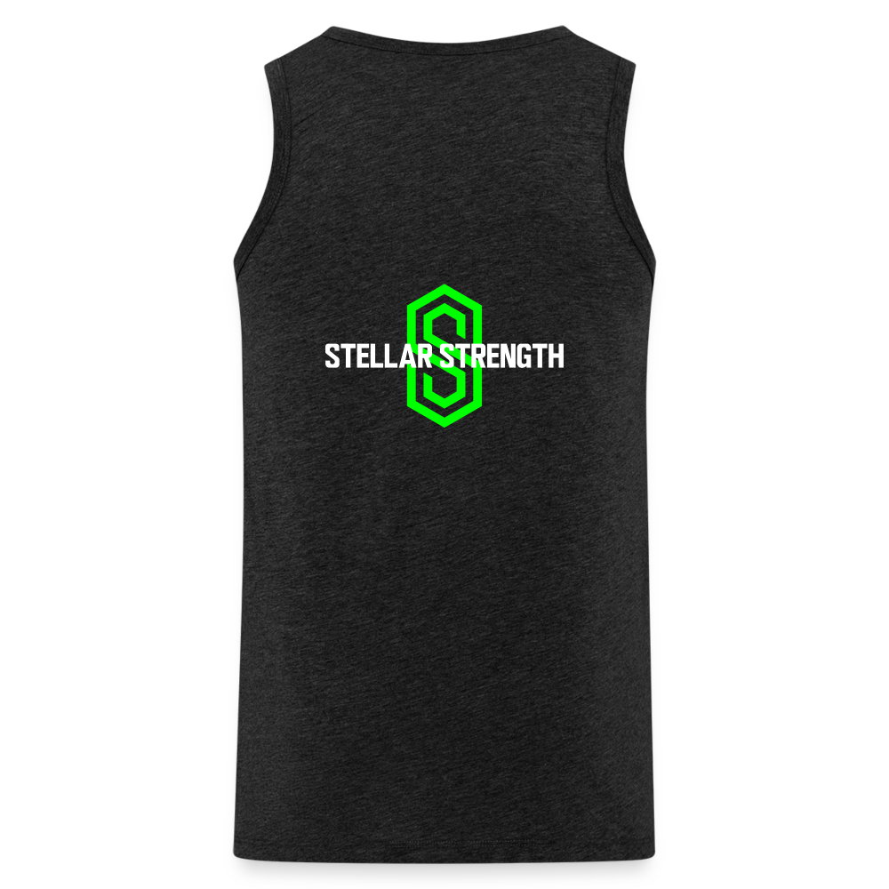 stellar strength fusion tank top green - charcoal grey
