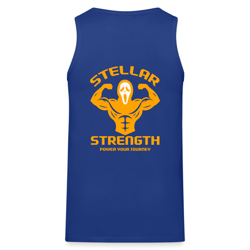 stellar strength flex tank top orange - royal blue