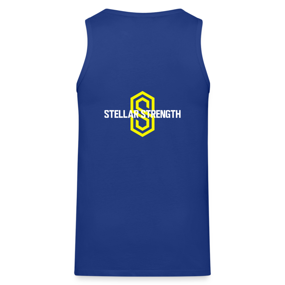 stellar strength fusion tank top yellow - royal blue