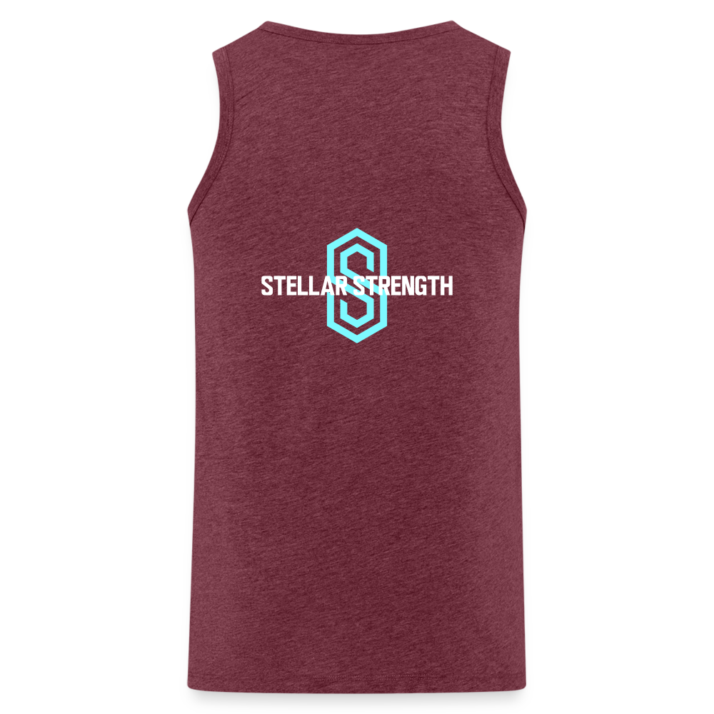 stellar strength fusion tank top blue - heather burgundy