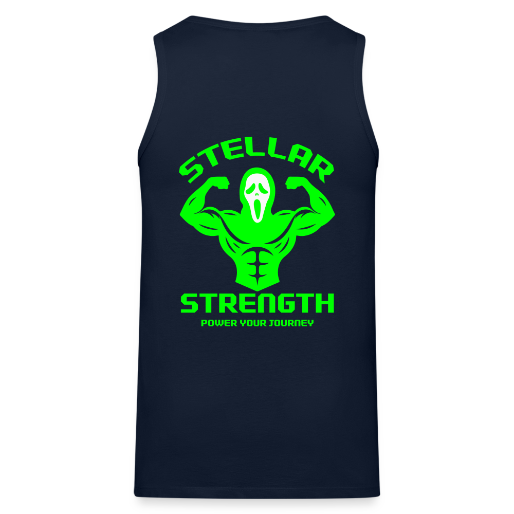 stellar strength flex tank top green - navy