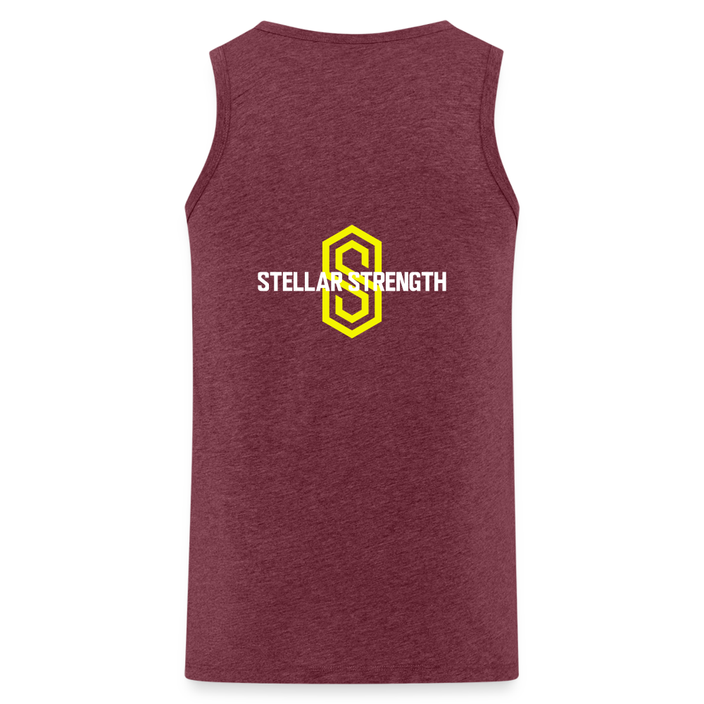stellar strength fusion tank top yellow - heather burgundy