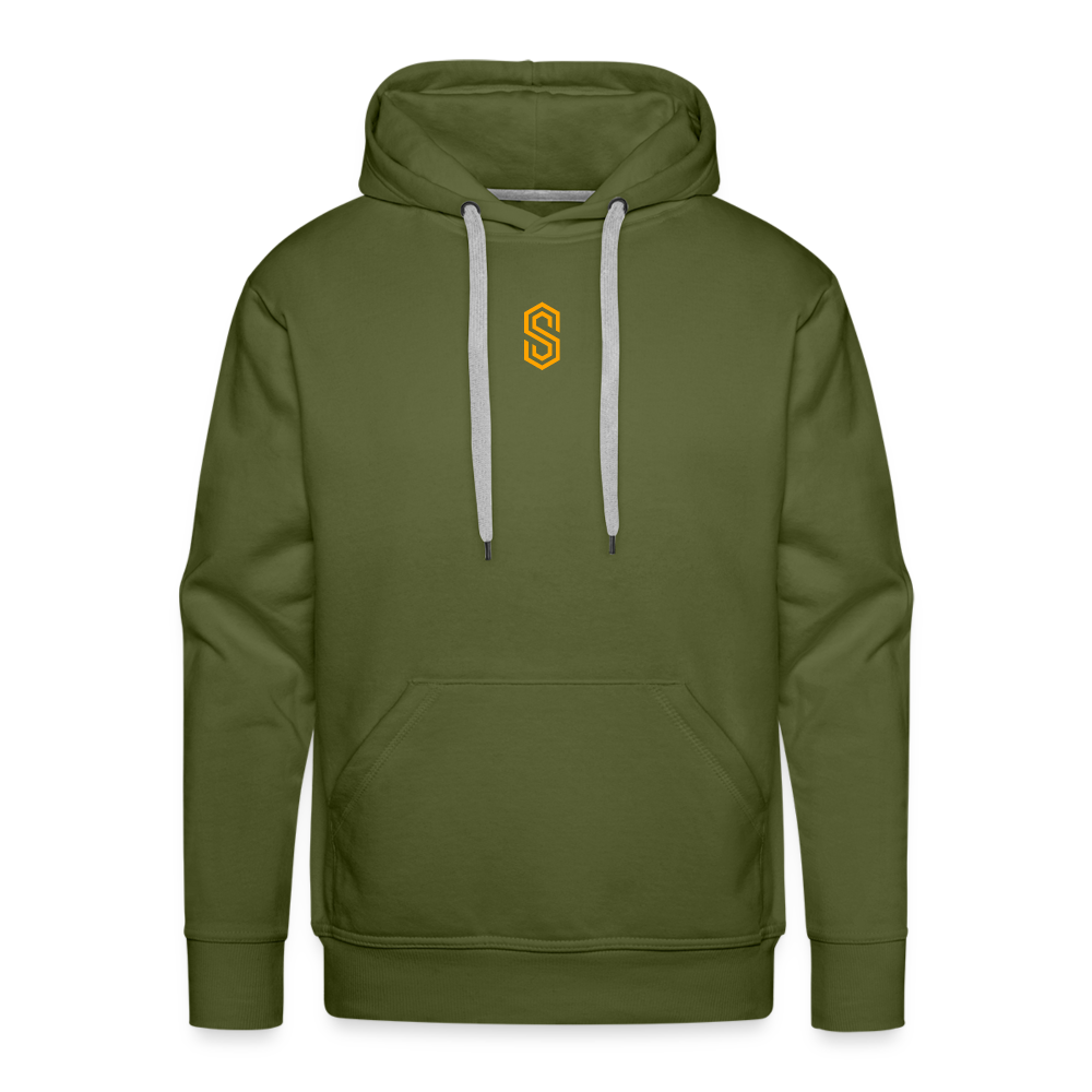 Men’s stellar fusion Premium Hoodie orange - olive green