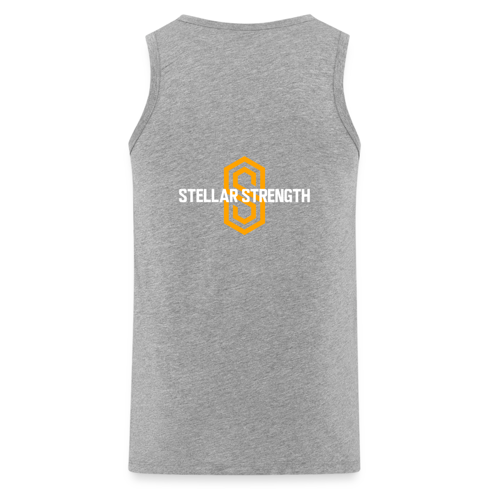 stellar strength fusion tank top orange - heather grey