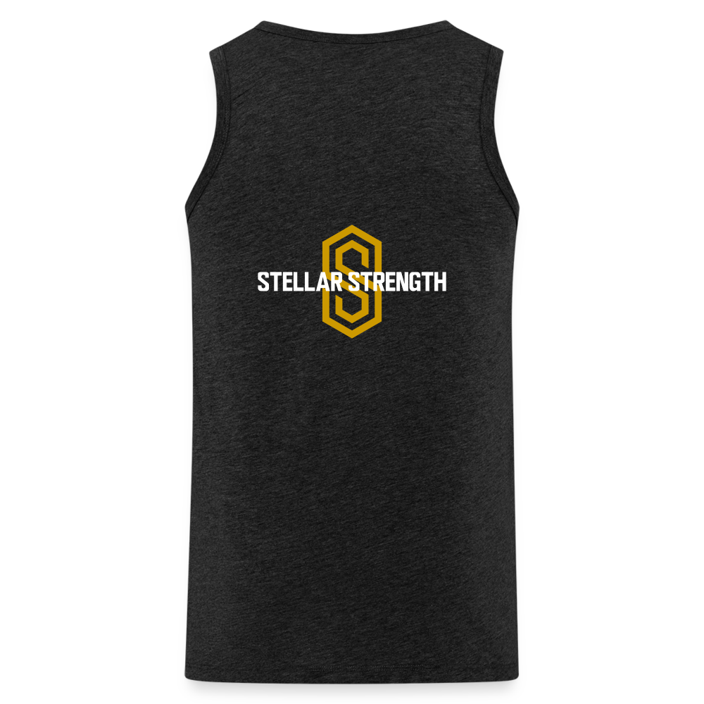 stellar strength fusion tank top gold - charcoal grey