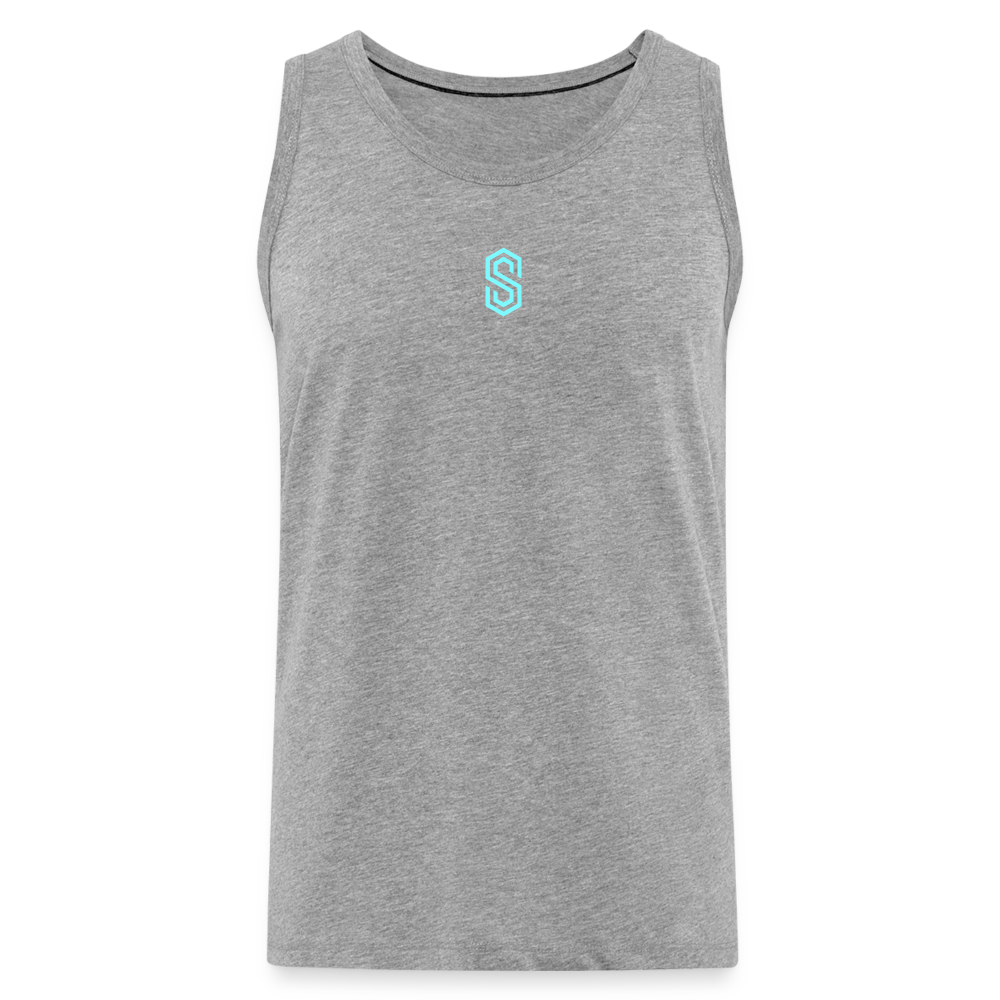 stellar strength fusion tank top blue - heather grey
