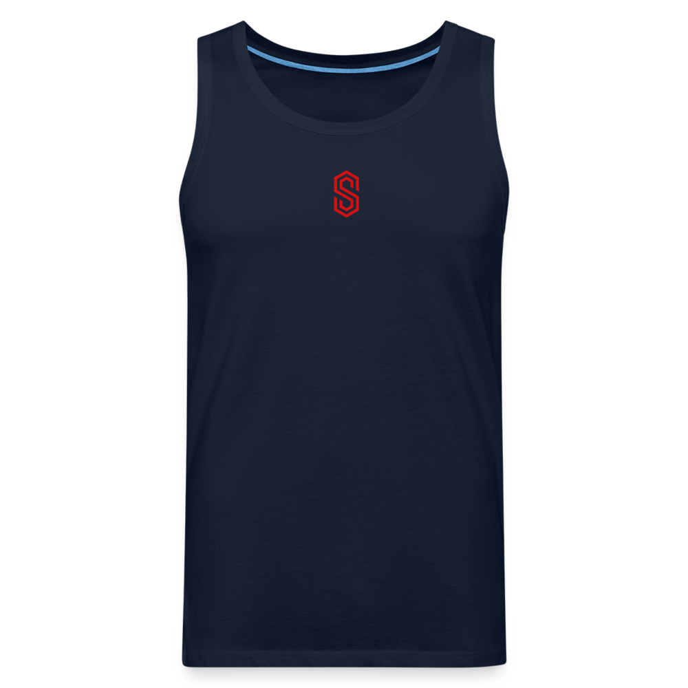 stellar strength flex tank top red - navy