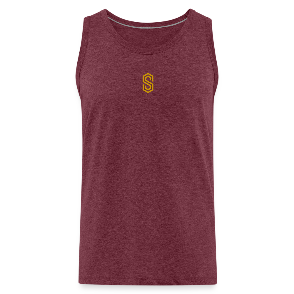 stellar strength fusion tank top gold - heather burgundy