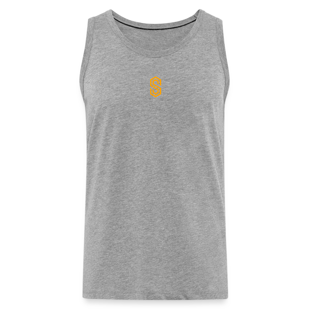 stellar strength flex tank top orange - heather grey
