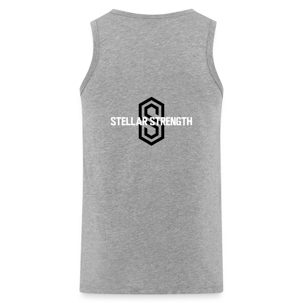 stellar strength fusion tank top black - heather grey