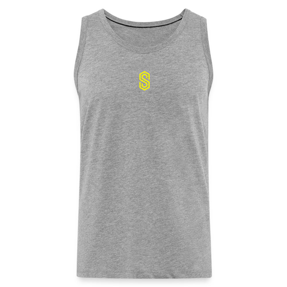 stellar strength fusion tank top yellow - heather grey