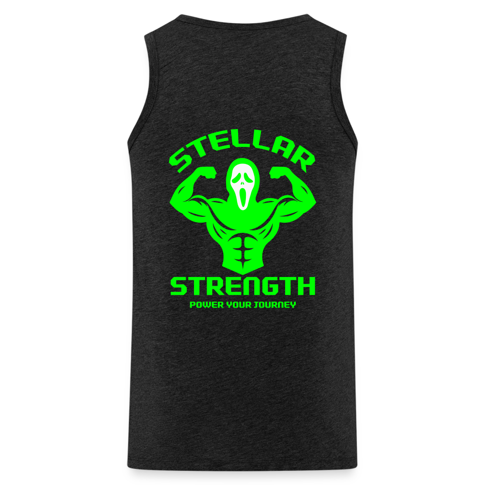 stellar strength flex tank top green - charcoal grey