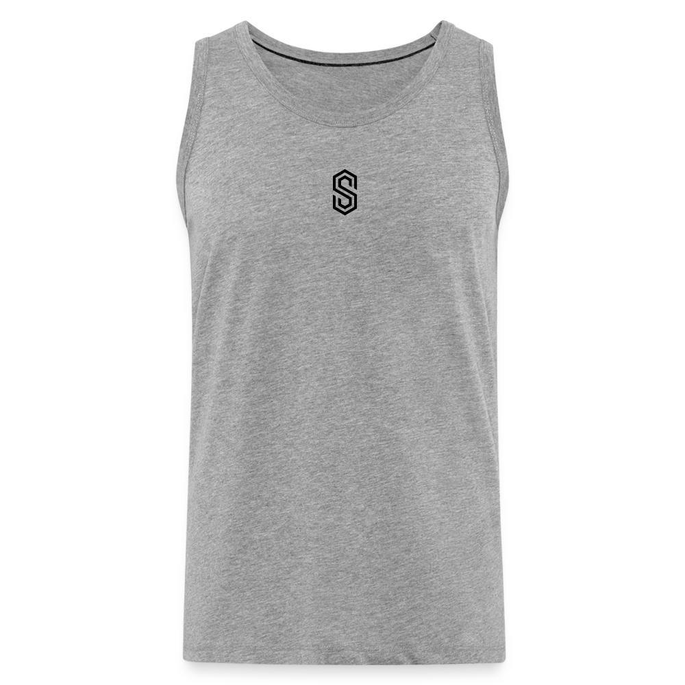 stellar strength fusion tank top black - heather grey