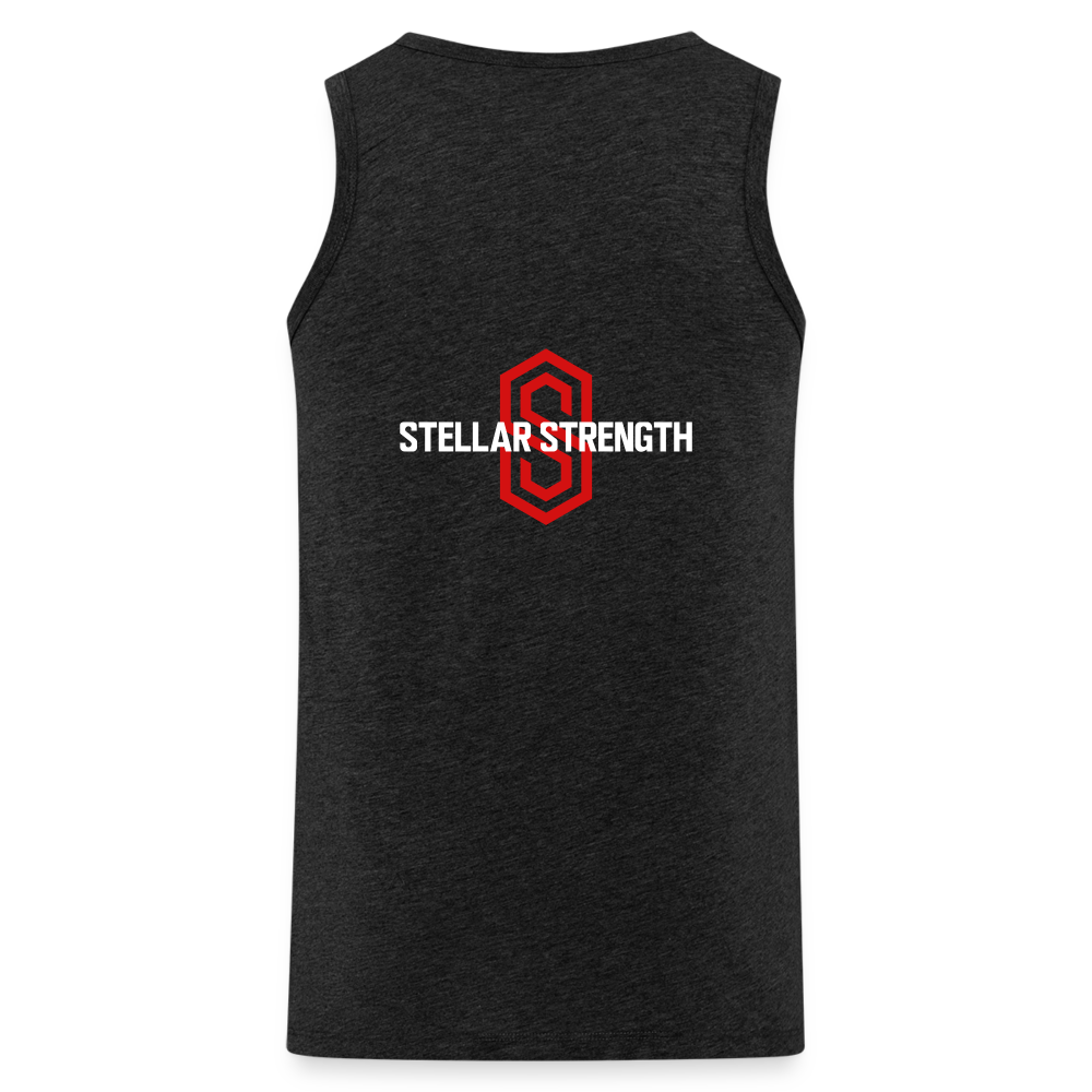 stellar strength fusion tank top red - charcoal grey