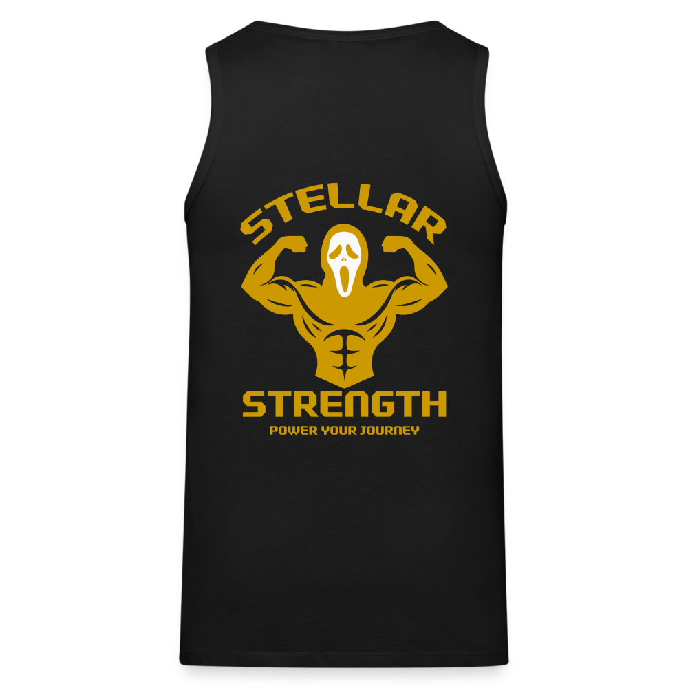 stellar strength flex tank top gold - black