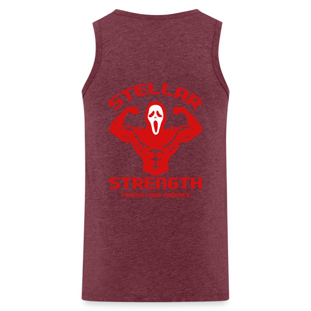 stellar strength flex tank top red - heather burgundy