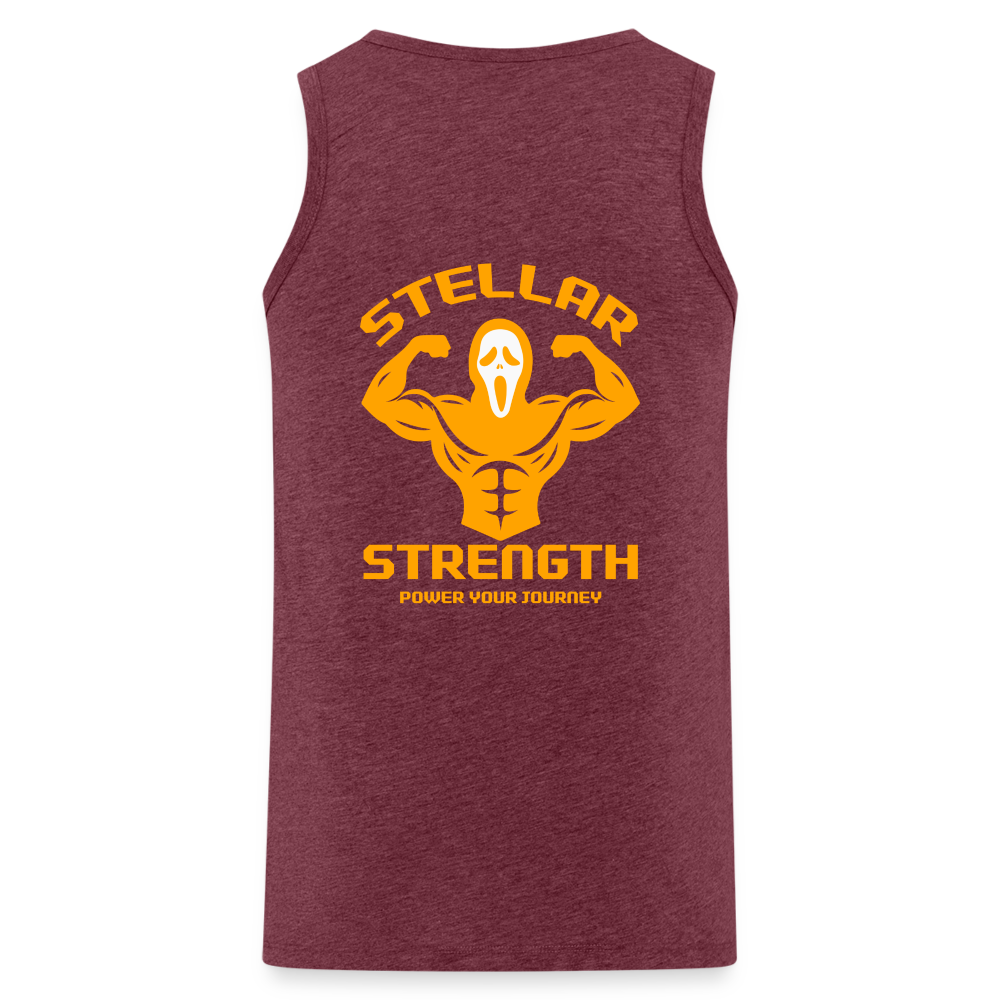 stellar strength flex tank top orange - heather burgundy