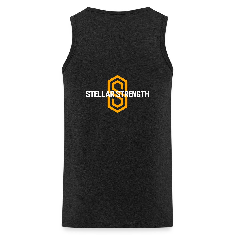 stellar strength fusion tank top orange - charcoal grey