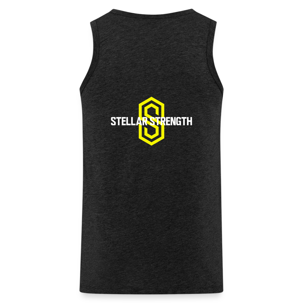 stellar strength fusion tank top yellow - charcoal grey