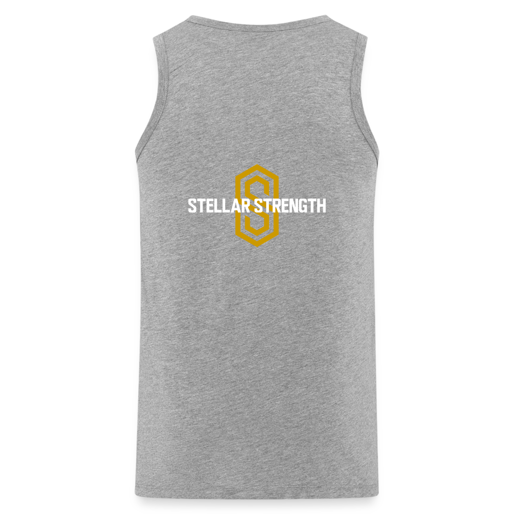 stellar strength fusion tank top gold - heather grey
