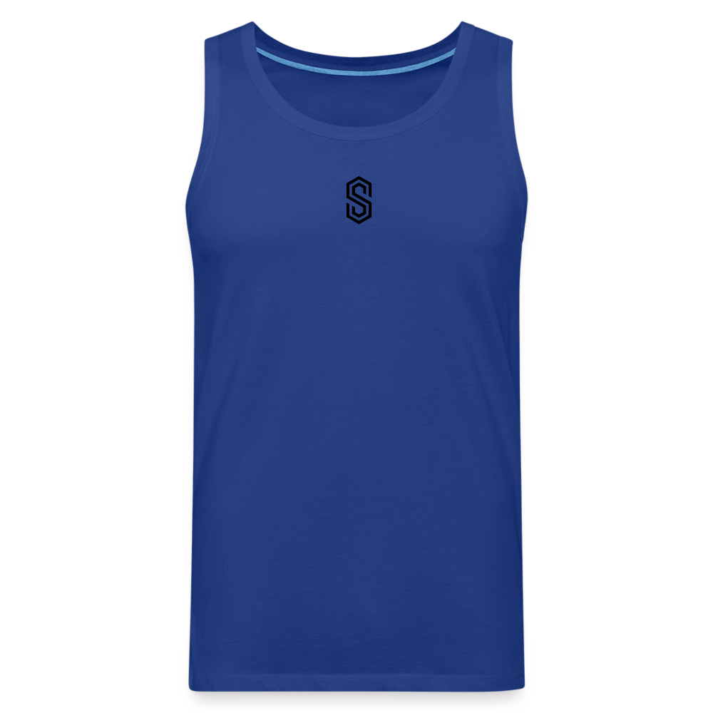 stellar strength fusion tank top black - royal blue