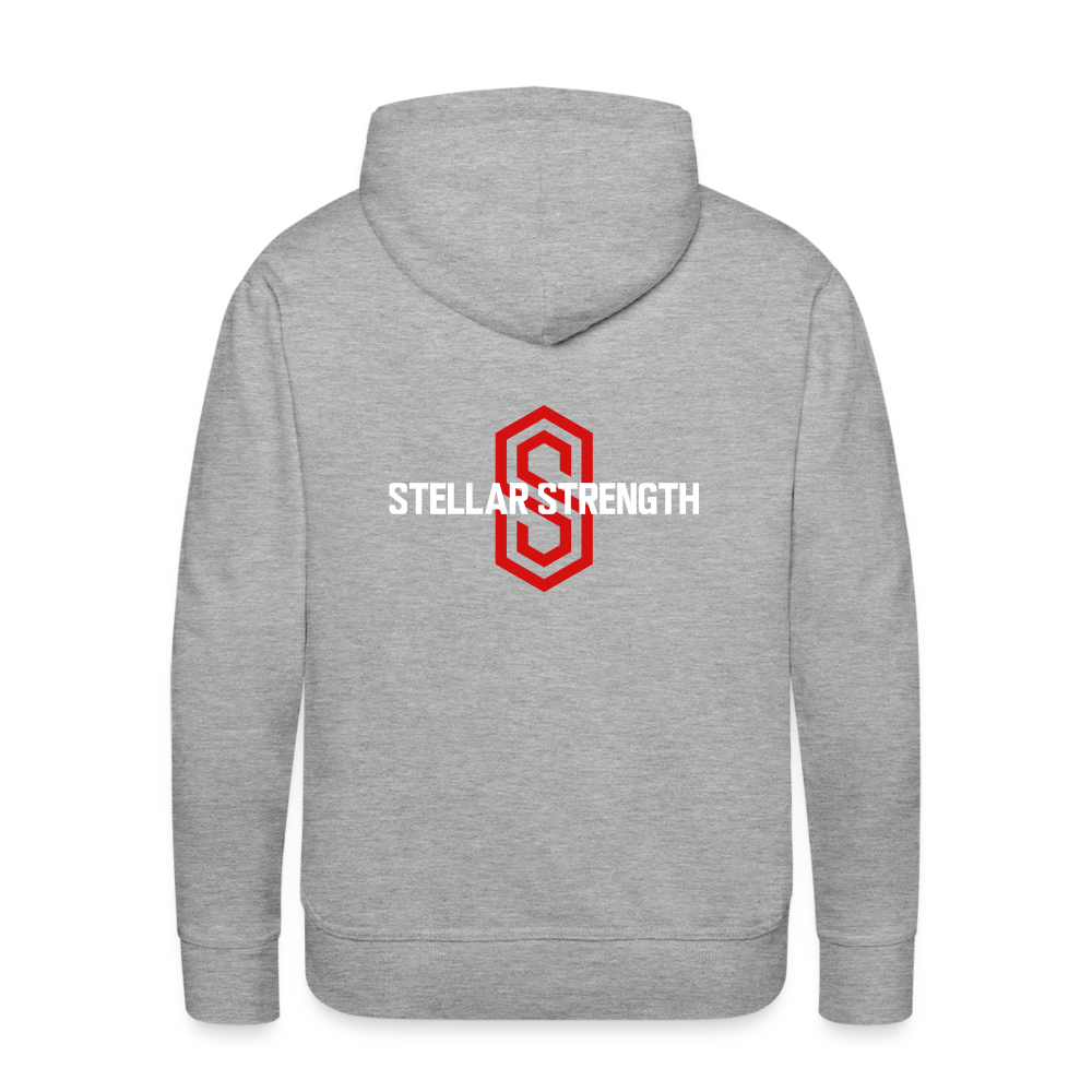 Men’s stellar fusion Premium Hoodie red - heather grey