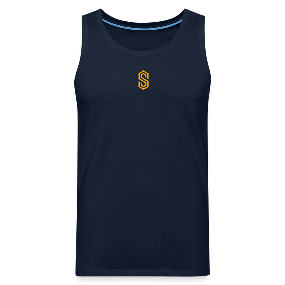 stellar strength flex tank top orange - navy
