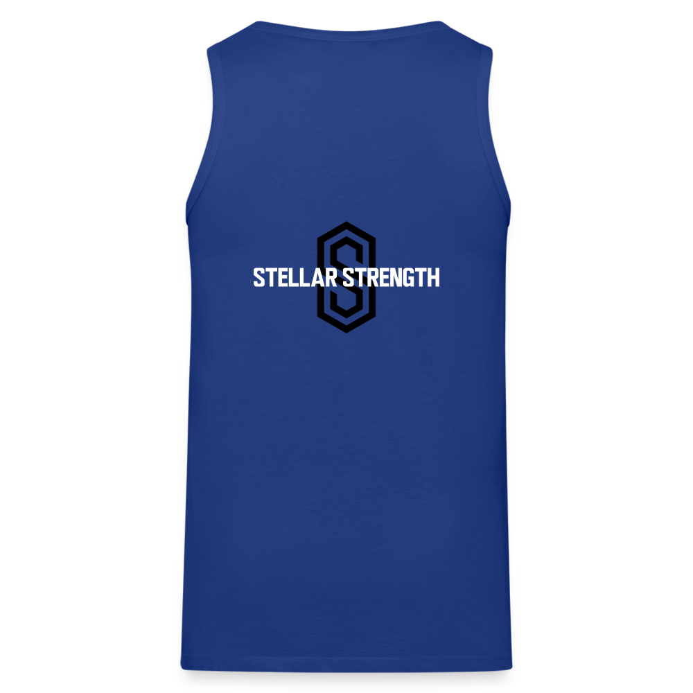stellar strength fusion tank top black - royal blue