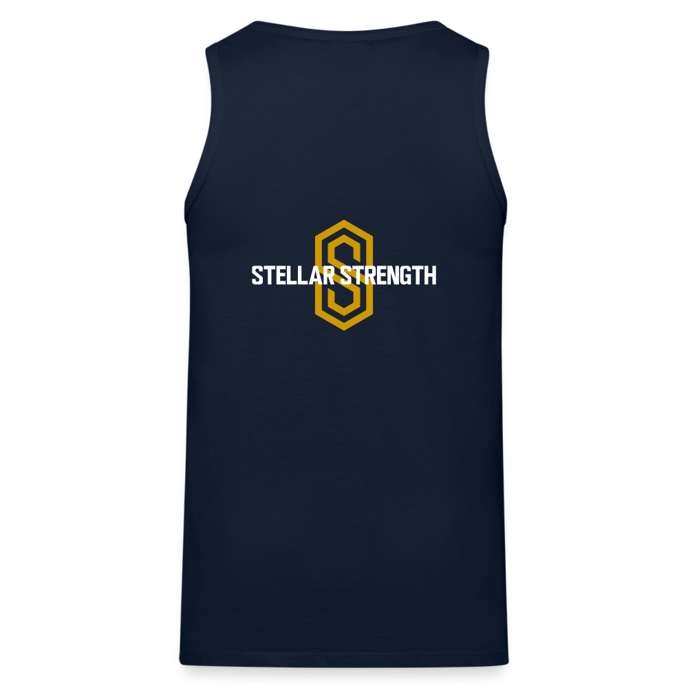 stellar strength fusion tank top gold - navy