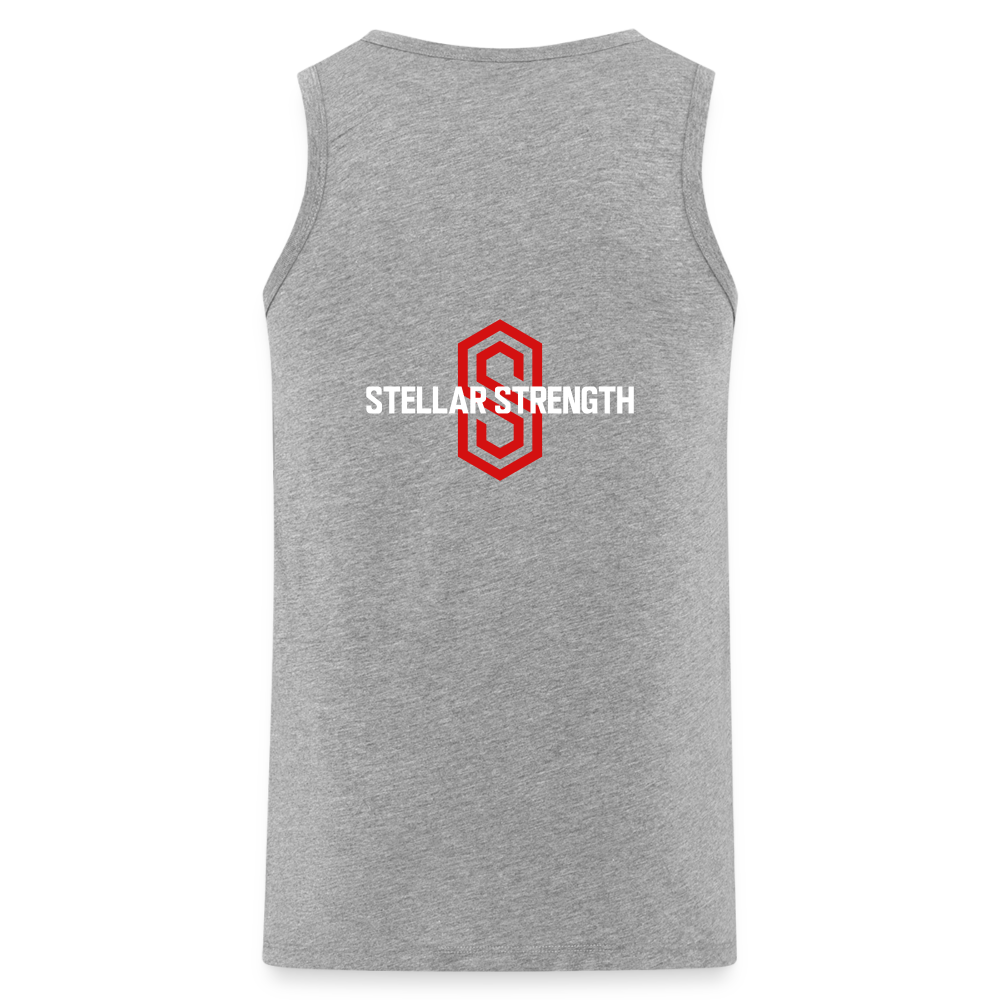 stellar strength fusion tank top red - heather grey