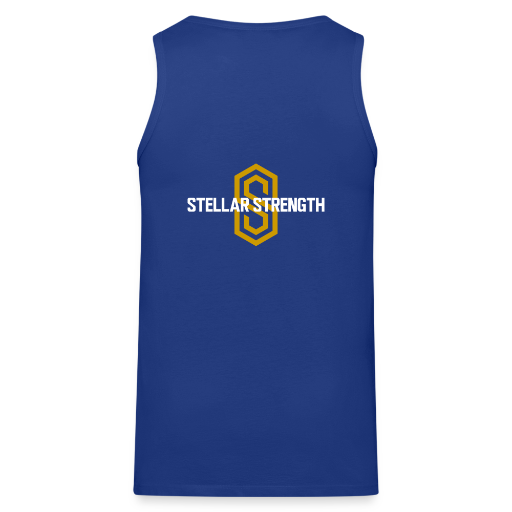 stellar strength fusion tank top gold - royal blue