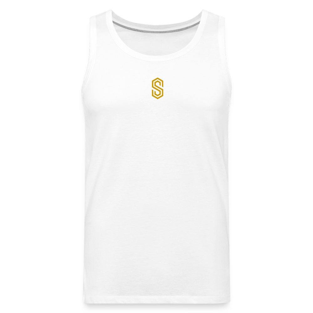 stellar strength flex tank top gold - white