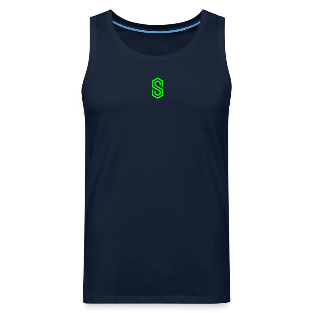 stellar strength fusion tank top green - navy