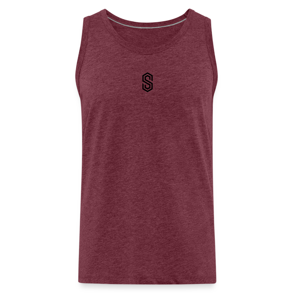 stellar strength fusion tank top black - heather burgundy