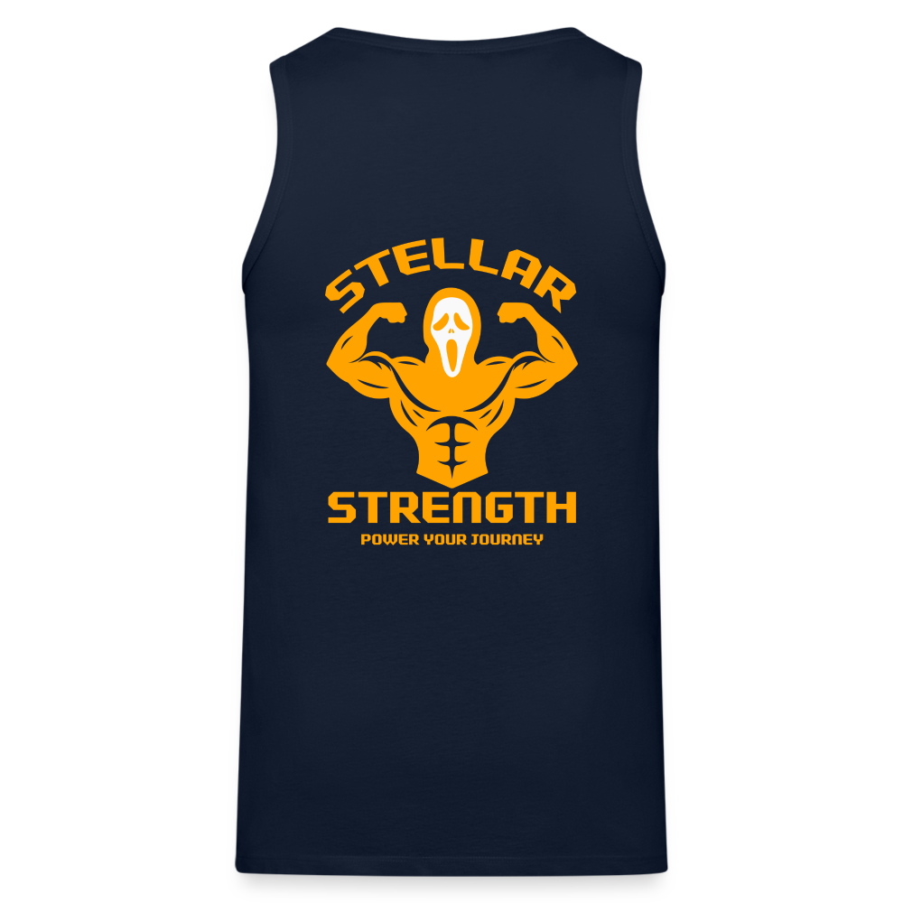stellar strength flex tank top orange - navy