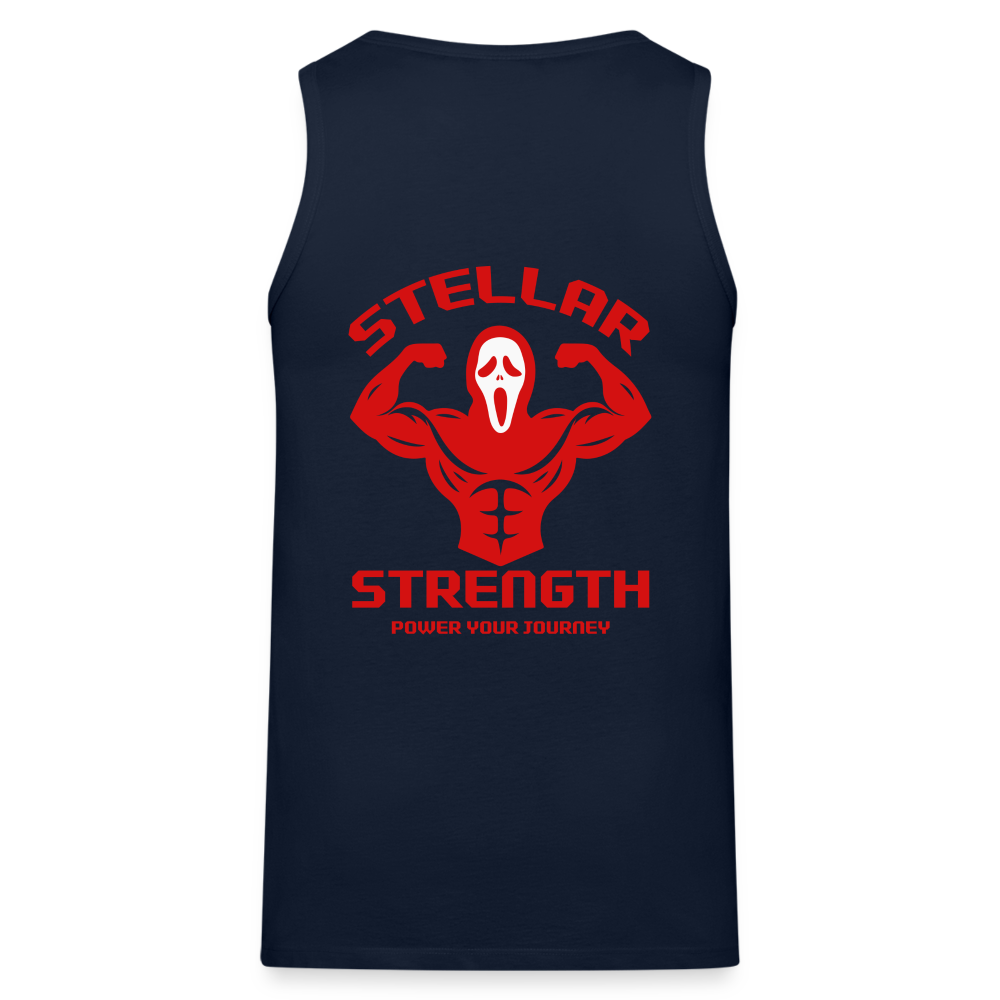 stellar strength flex tank top red - navy