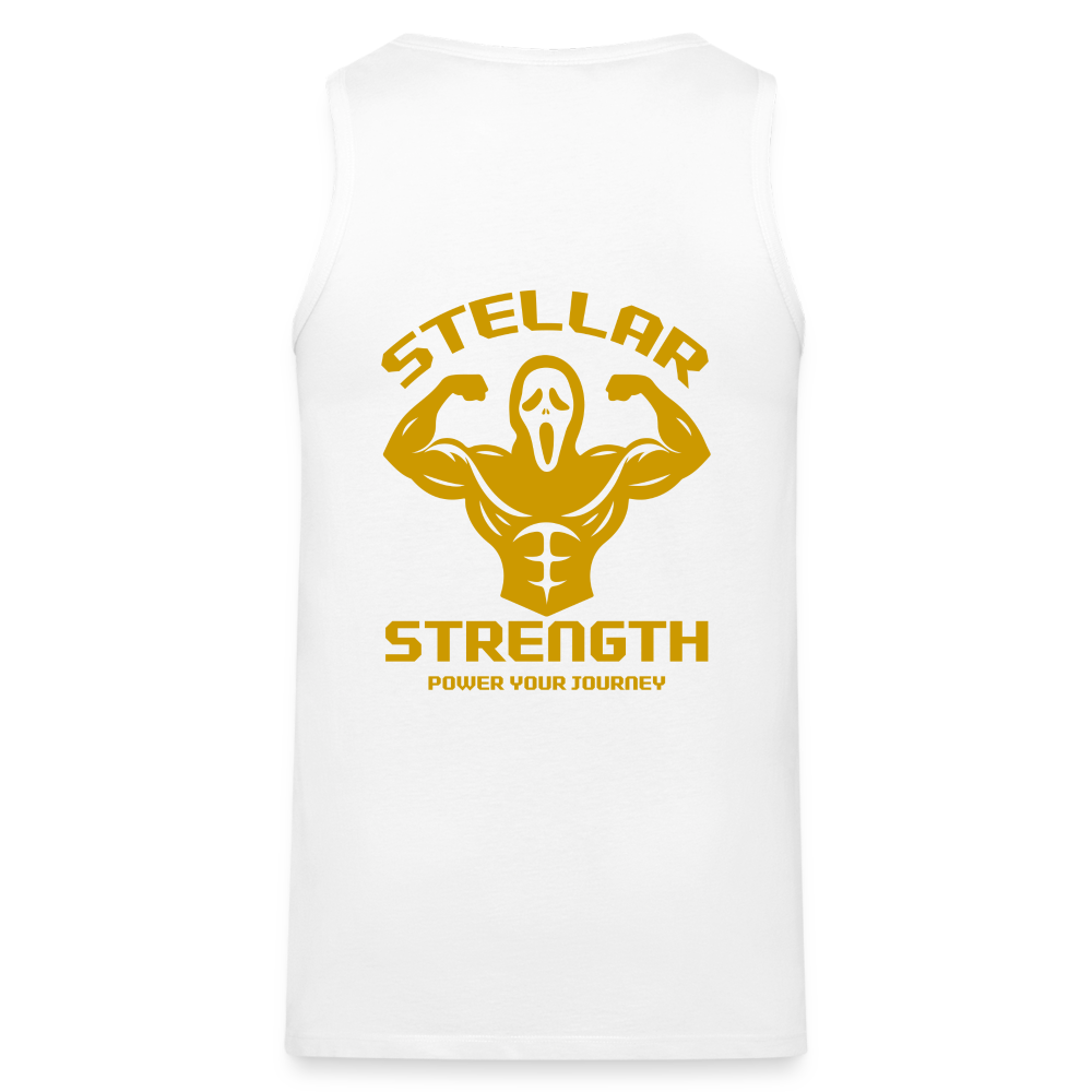 stellar strength flex tank top gold - white