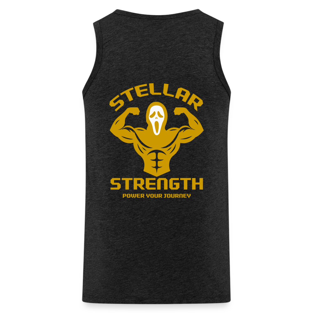 stellar strength flex tank top gold - charcoal grey